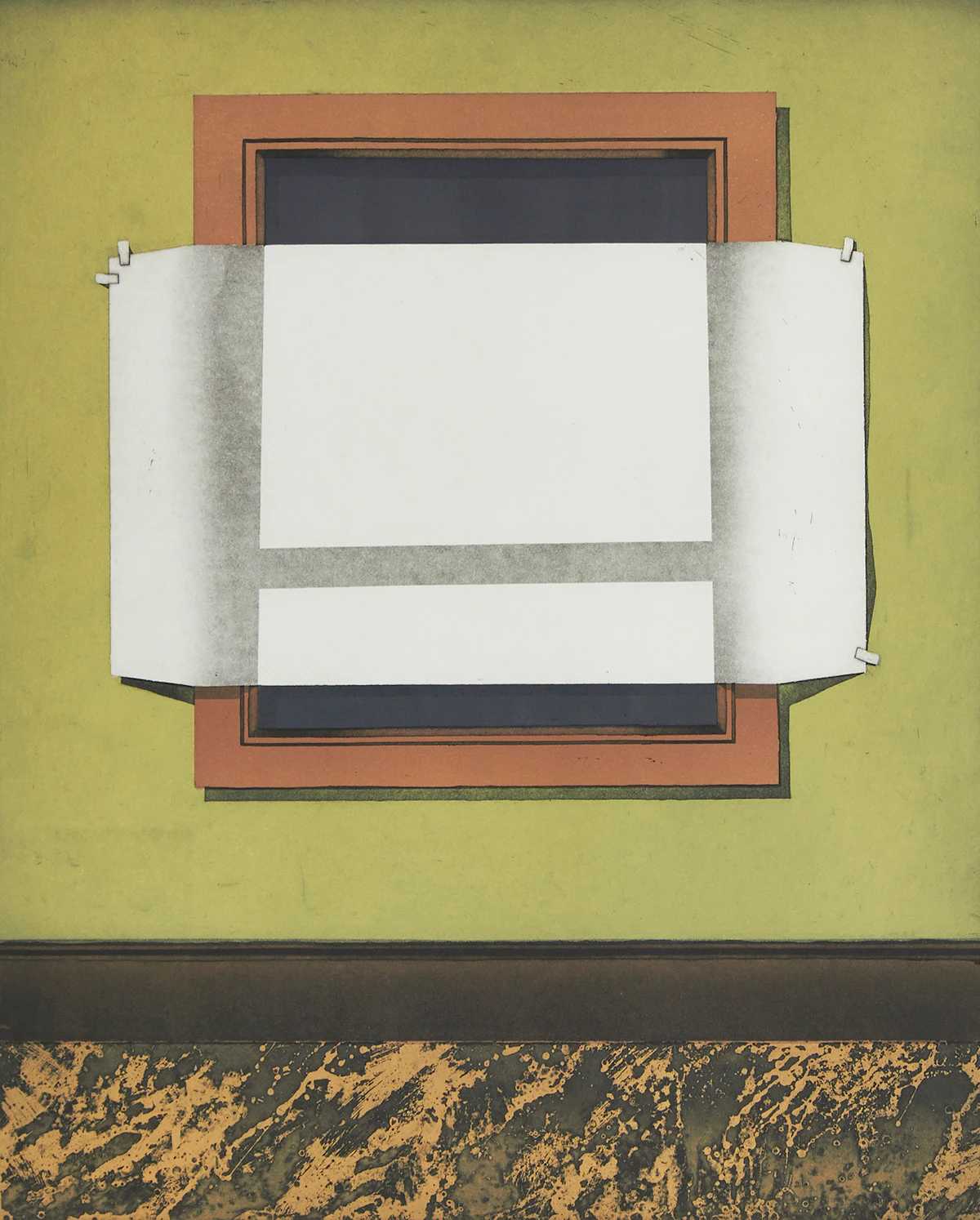 Derek Besant, Three Room Suite #1, aquatint, 1980