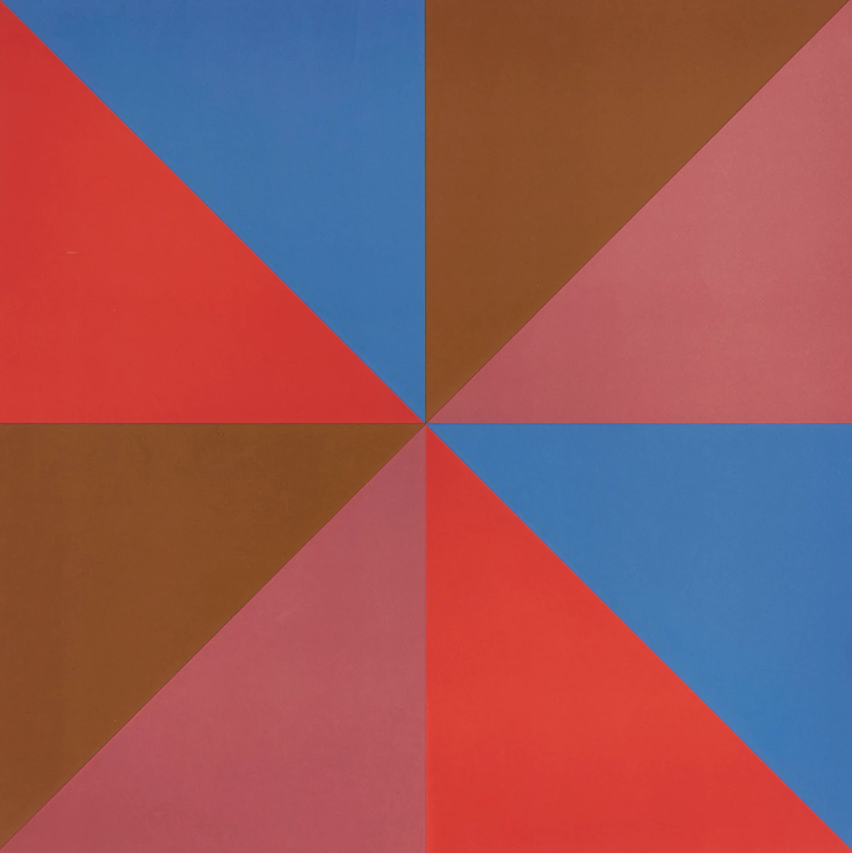 Guido Molinari, Opposition Triangulaire, four colour lithograph, 1971