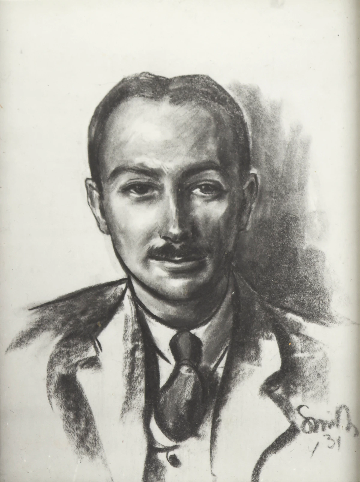 Marjorie (Jori) Smith, Eric George Adams & Josepha Bowman MacKinnon, charcoal / coloured chalk & charcoal
