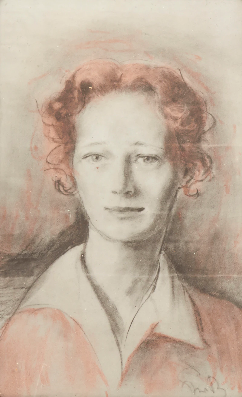 Marjorie (Jori) Smith, Eric George Adams & Josepha Bowman MacKinnon, charcoal / coloured chalk & charcoal - view 2