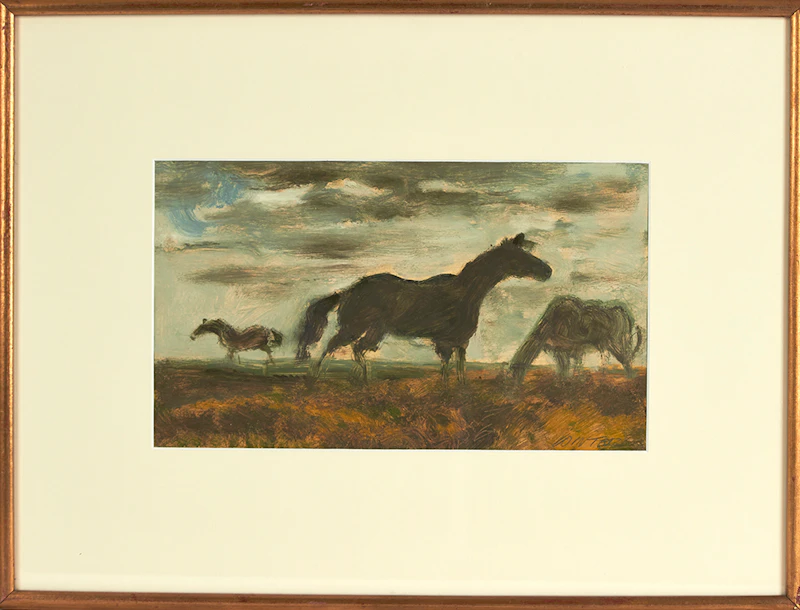 William Arthur Winter, Horses, oil on paper - view 2