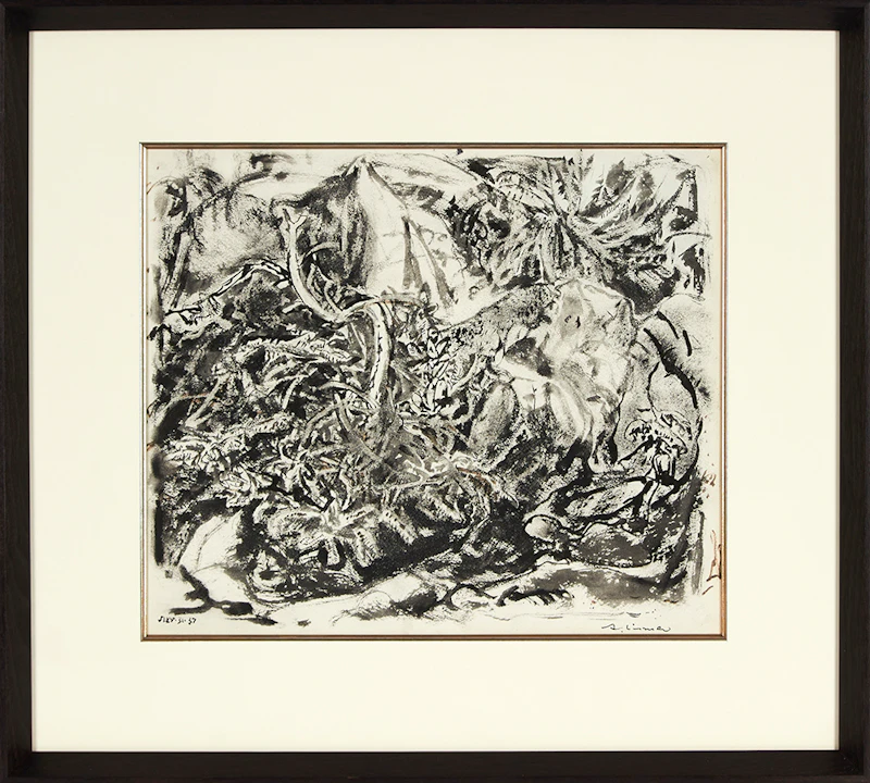 Arthur Lismer, Rock Scrub, ink and wash, 1960 - view 2