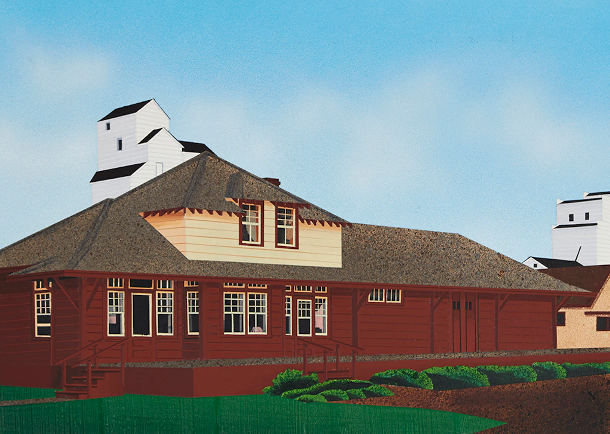 David Thauberger, Train Station, acrylic on board, 1999