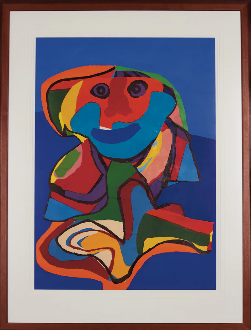 Karel Appel, Self-Portrait, gouache and collage on paper, 1971 - view 2