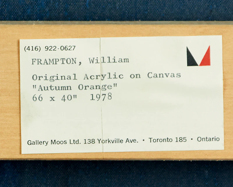 William Frampton, Autumn Orange, acrylic on canvas, 1978 - view 4