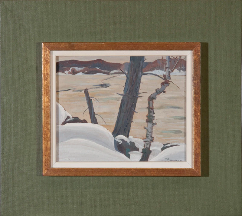 Henry Eric Bergman, Winter Landscape, oil on board - view 2