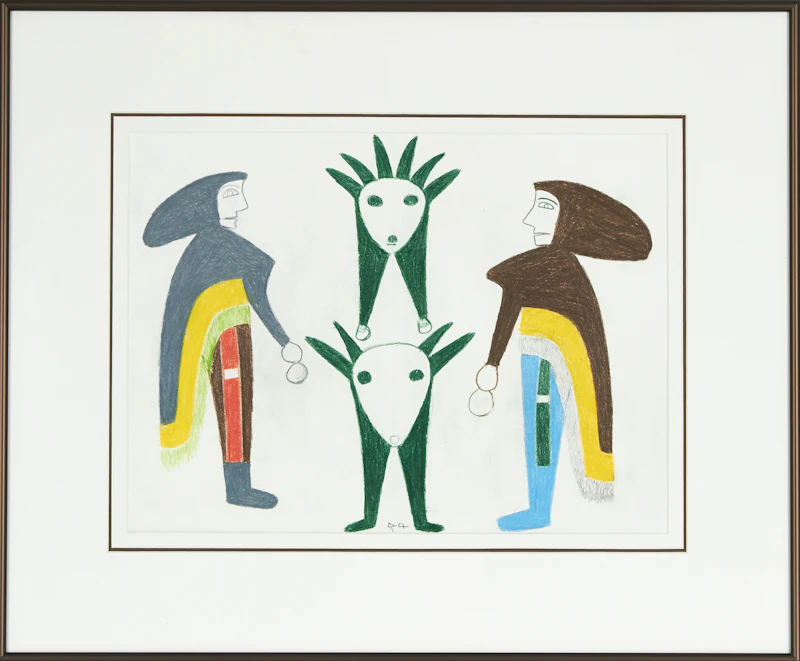 Jessie Oonark, Untitled, pastel drawing - view 2