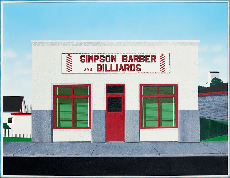 David Thauberger, Barber Shop, acrylic on canvas, 1990 - view 3