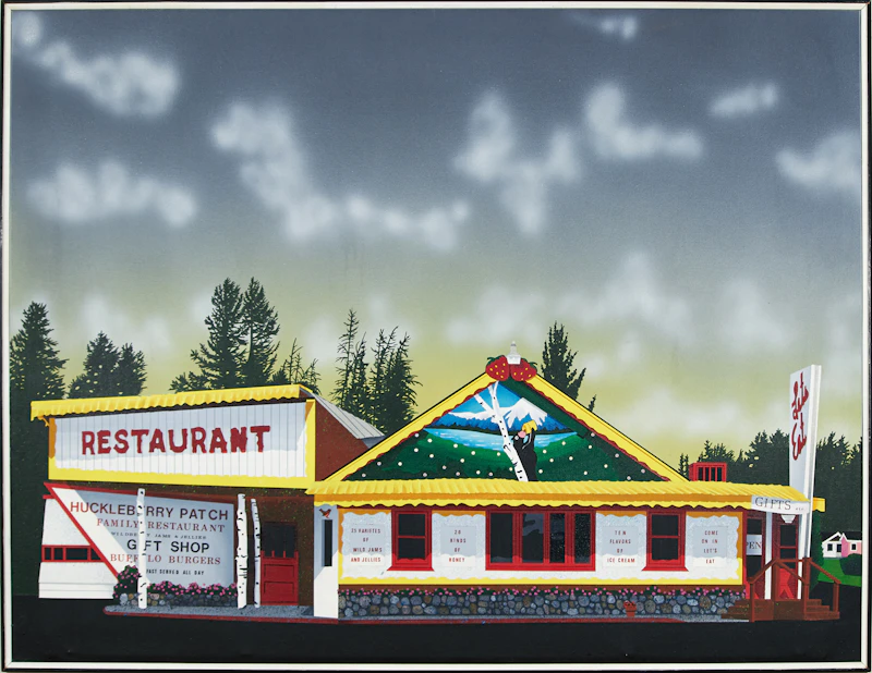 David Thauberger, Tourist Trap , acrylic and letraset on canvas, 1993 - view 3