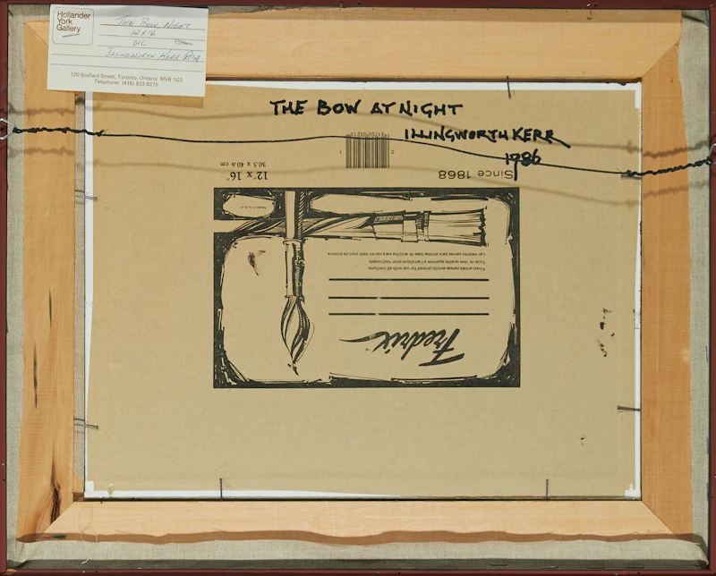 Illingworth Holey Kerr, The Bow, Night, oil on canvas board, 1986 - view 2