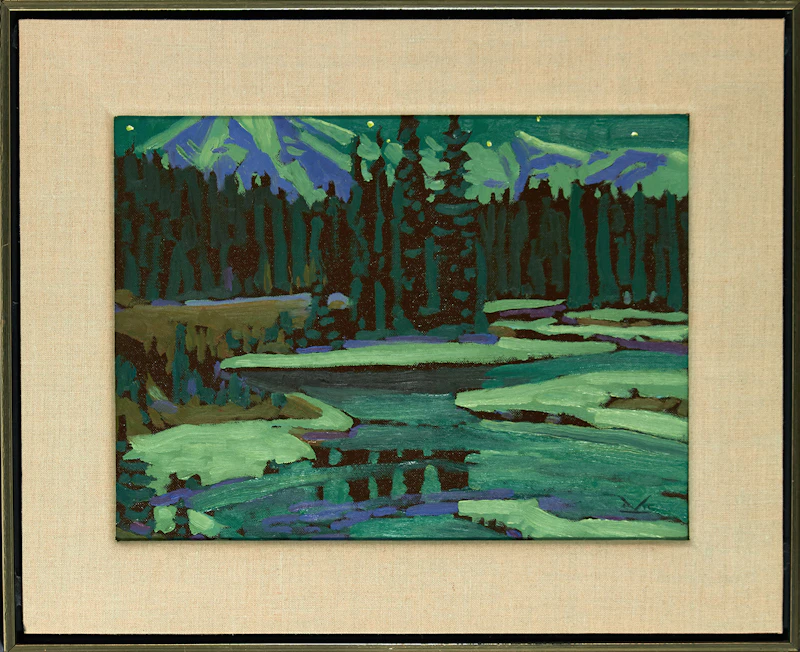 Illingworth Holey Kerr, The Bow, Night, oil on canvas board, 1986 - view 3