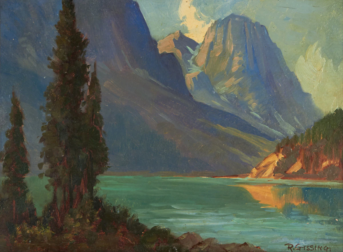 Roland Gissing, Lake Wapta, oil on board