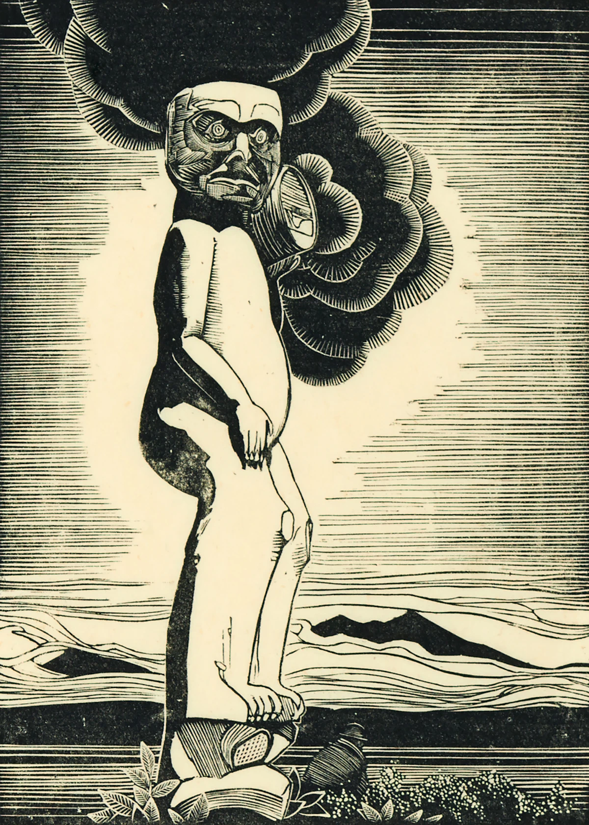 Walter Joseph Phillips, Zunuk, Karlukwees, woodcut, 1930