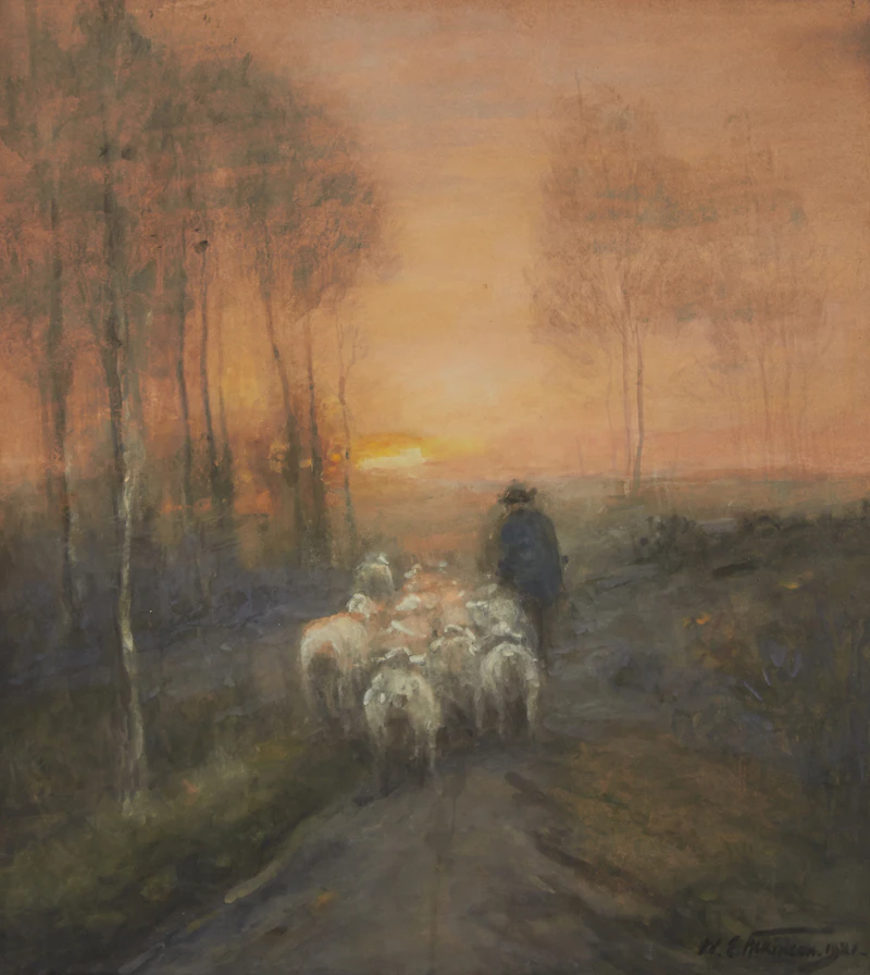 William Edwin Atkinson, Sheep Going Home Near Rockwood
