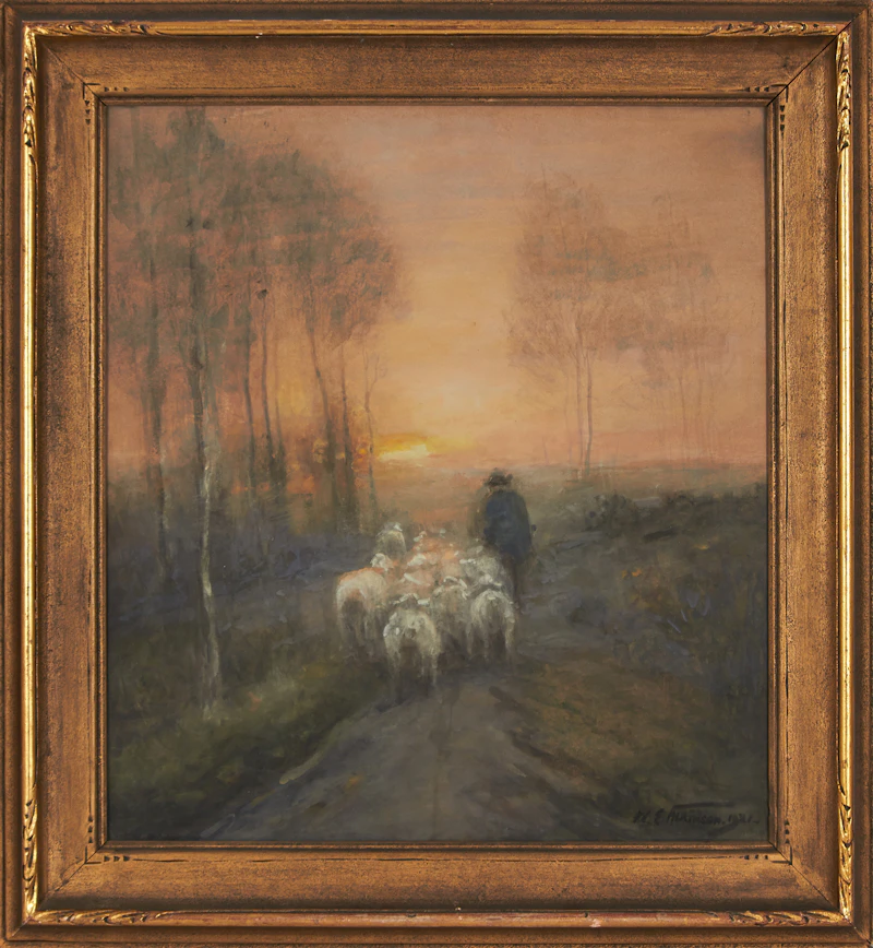 William Edwin Atkinson, Sheep Going Home Near Rockwood, watercolour, 1921 - view 2