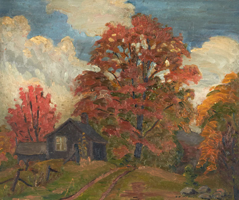 Harold O McAvoy, Autumn Gold, Belfountain, Ontario, oil on board - view 1