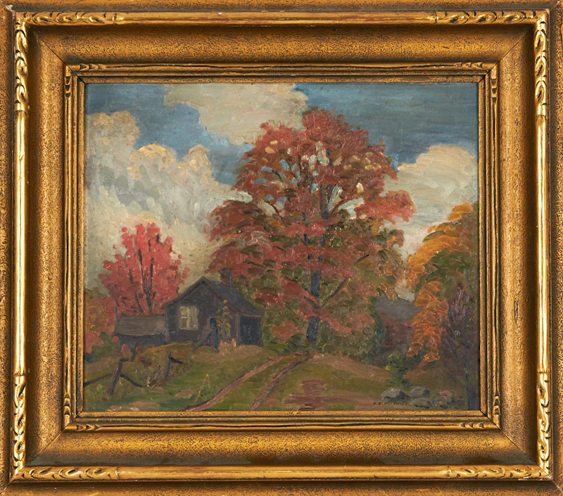 Harold O McAvoy, Autumn Gold, Belfountain, Ontario, oil on board - view 3