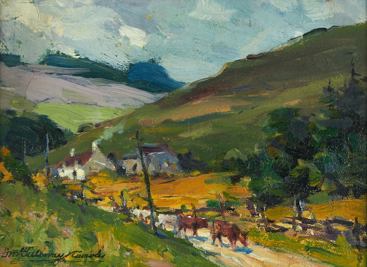 Farquhar McGillivray Strachan Knowles, Farmstead Landscape, oil on canvas