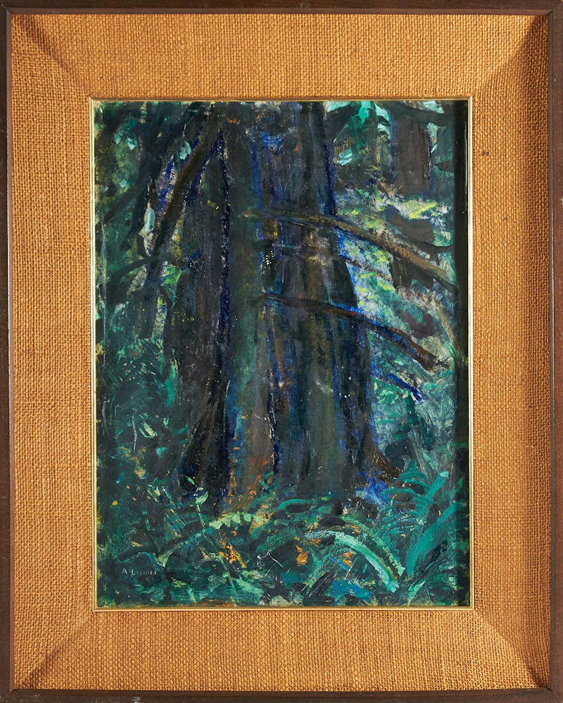 Arthur Lismer, Dark Tree - B.C. Forest, oil on board, 1961 - view 3