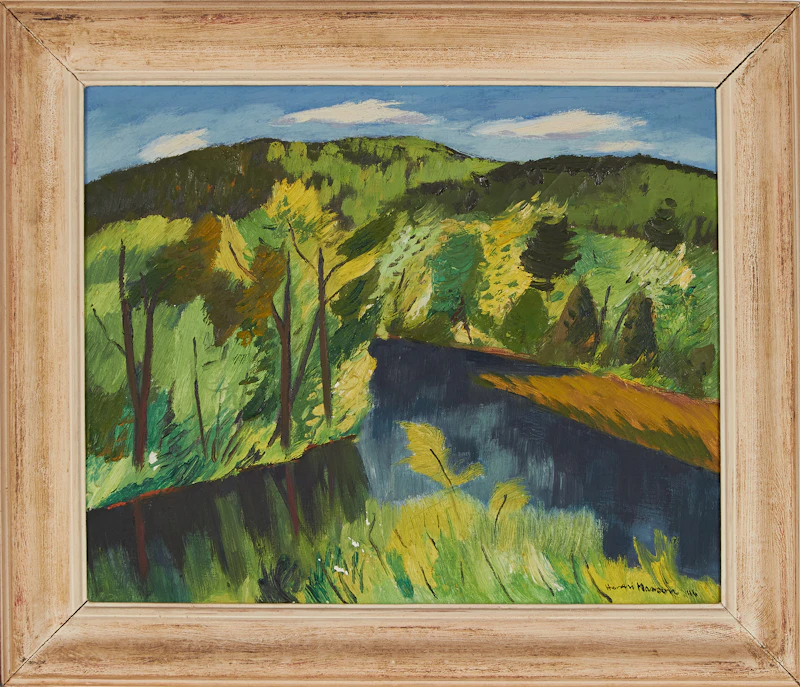 Henri Leopold Masson, Pickanock River, P.Q., oil on canvas, 1946 - view 3