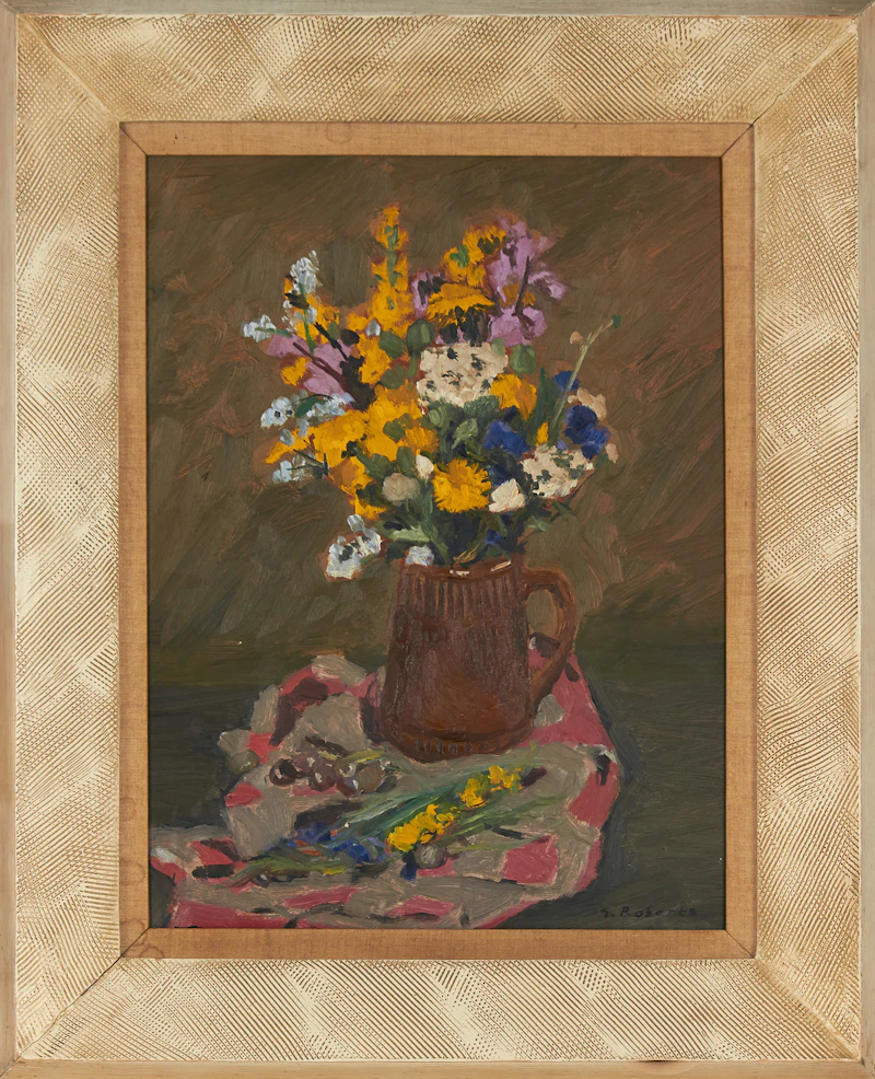 William Goodridge Roberts, Jug with Wild Flowers, oil on board - view 3