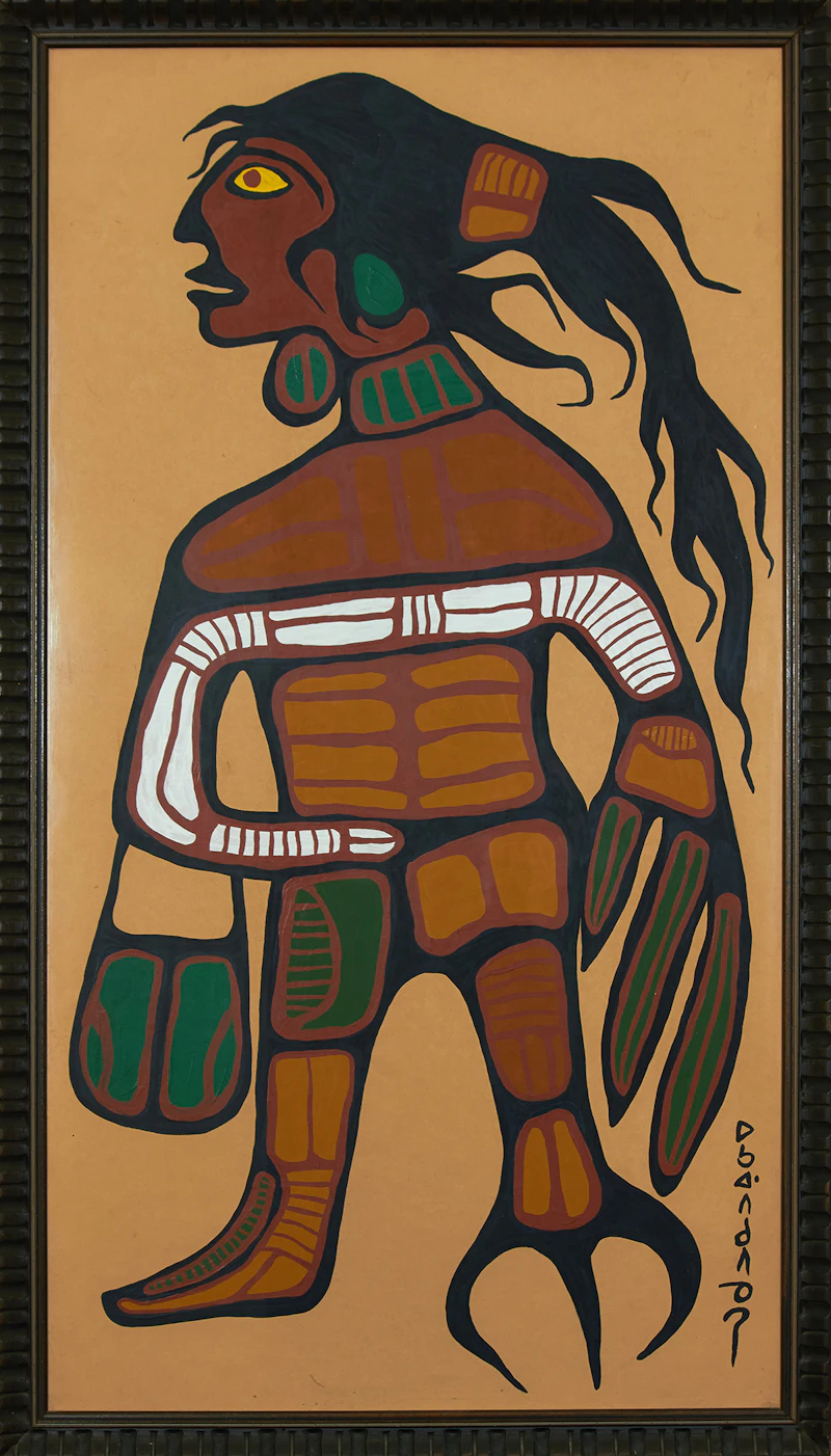 Norval Morrisseau, Warrior, acrylic on paper - view 2