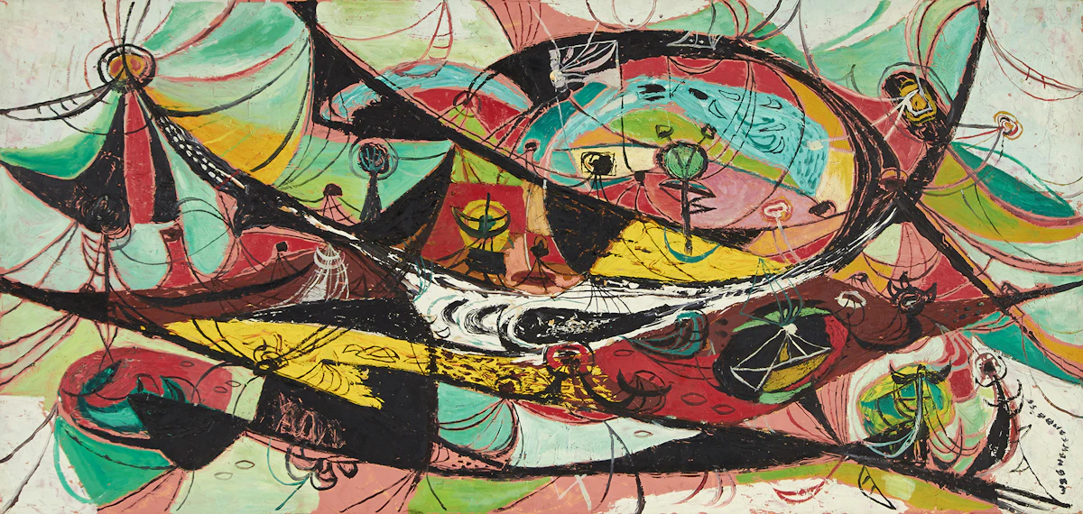 William John Bertram Newcombe, The Wideland, oil on masonite, 1953