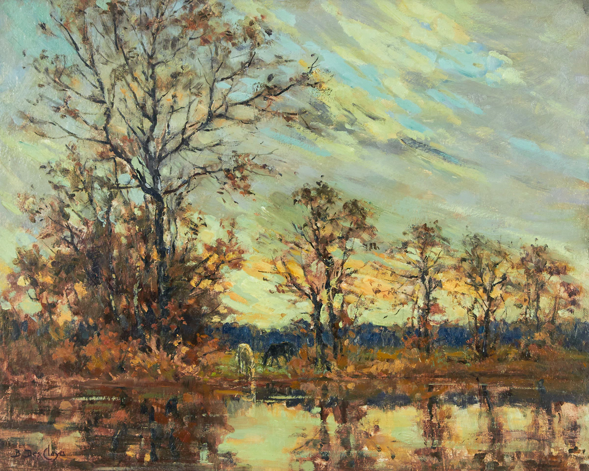 Berthe Des Clayes, Evening, Late October, oil on board