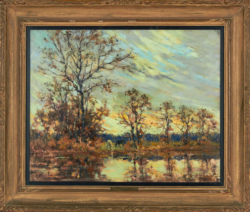 Berthe Des Clayes, Evening, Late October, oil on board - view 3