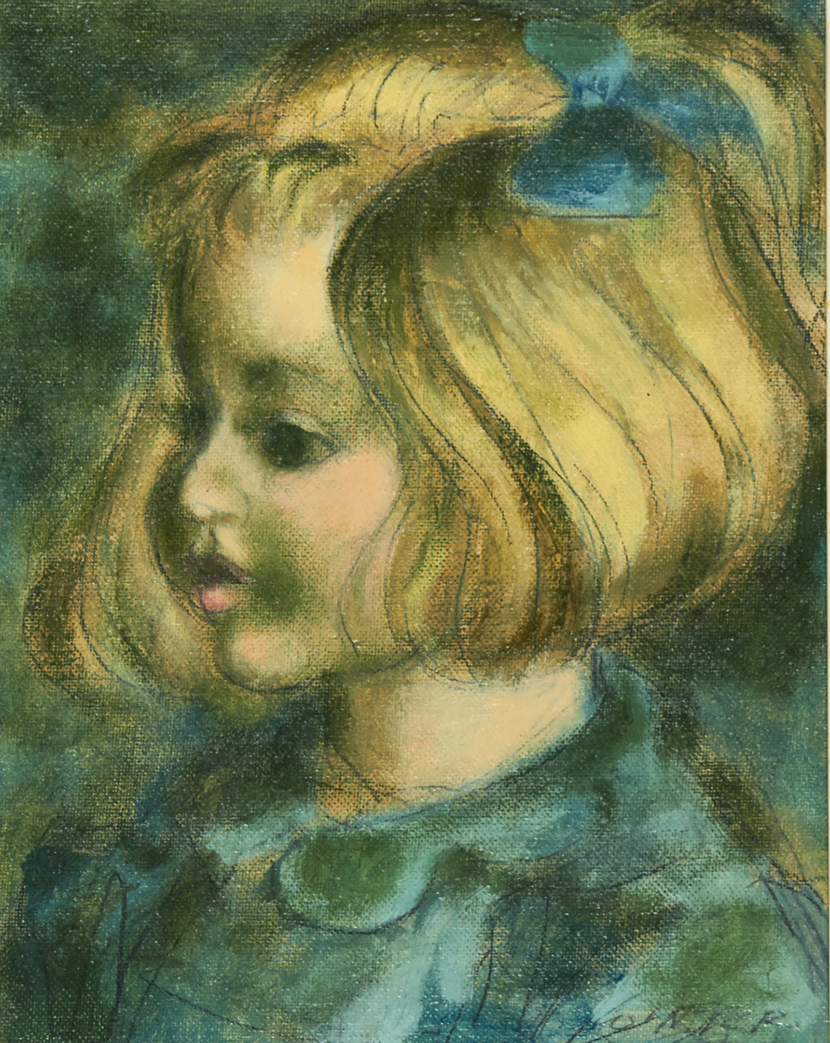 William Arthur Winter, Carol, oil on canvas board