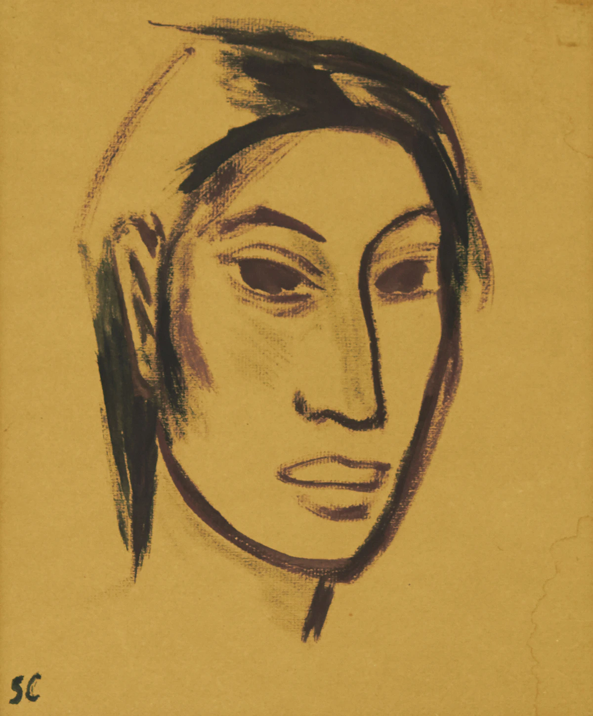 Stanley Morel Cosgrove, Mexican Portrait, tempera and watercolour on paper