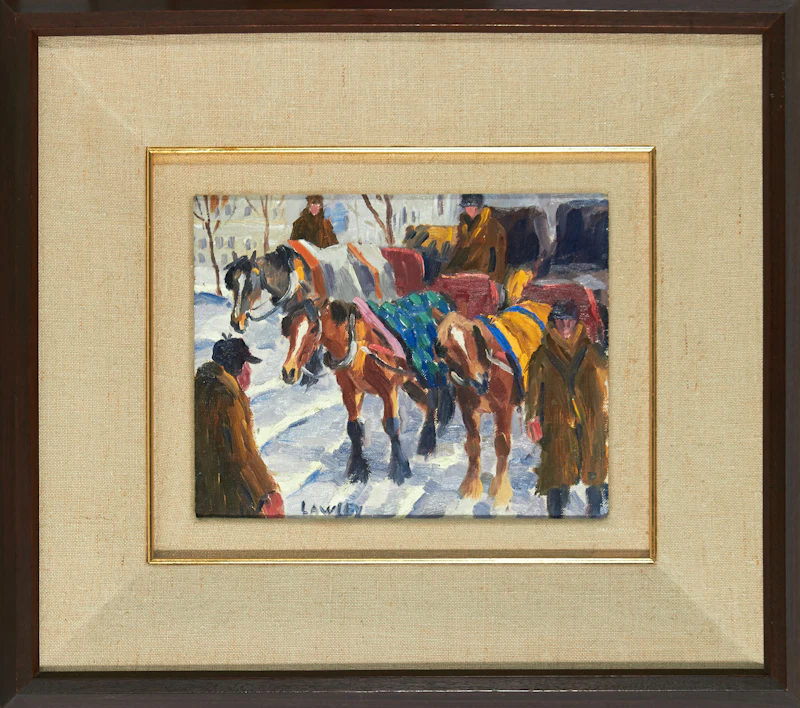 John Douglas Lawley, In Front of the Château Frontenac, Quebec City, oil on canvas board - view 3