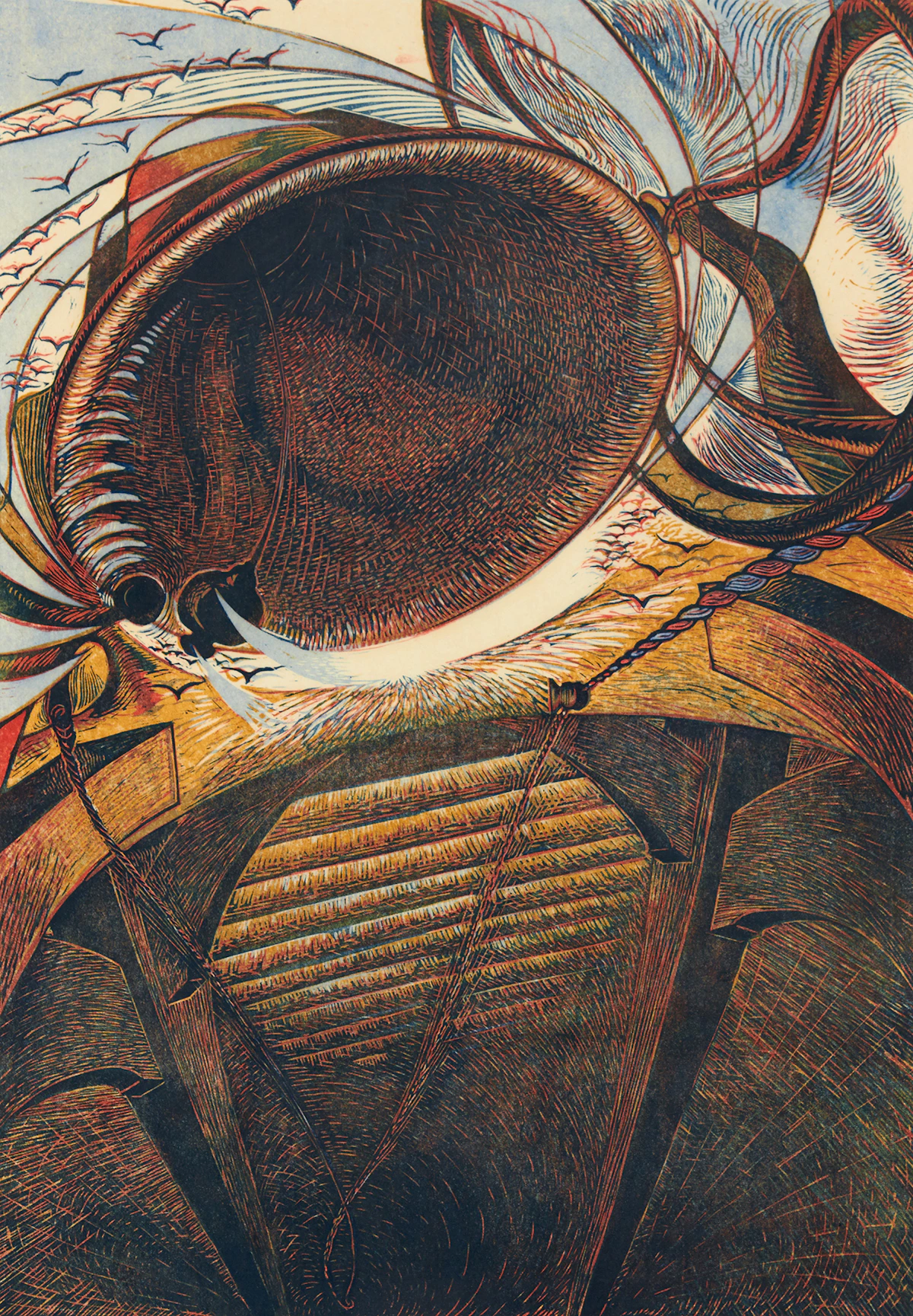 Richard Calver, Bell, colour linocut