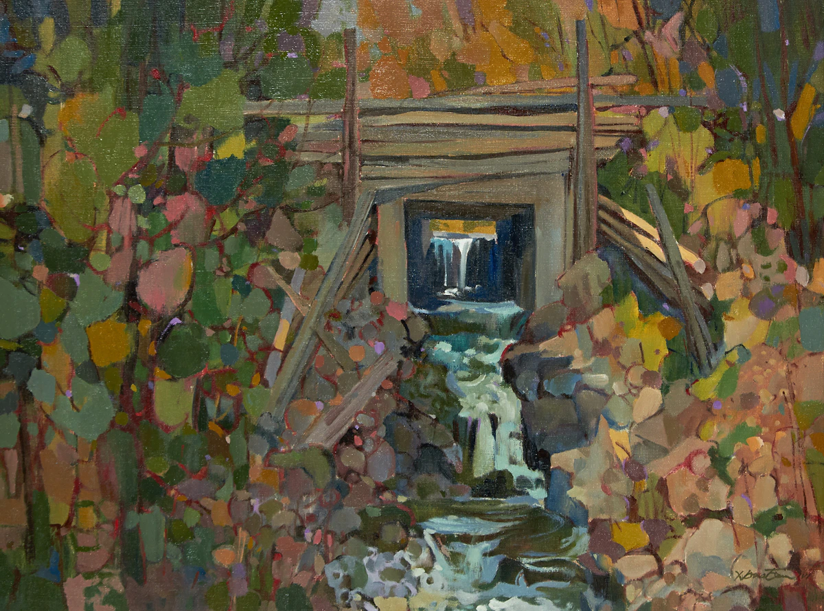 Donald Mackay Houstoun, Spillway, Flesherton, Ontario, oil on canvas
