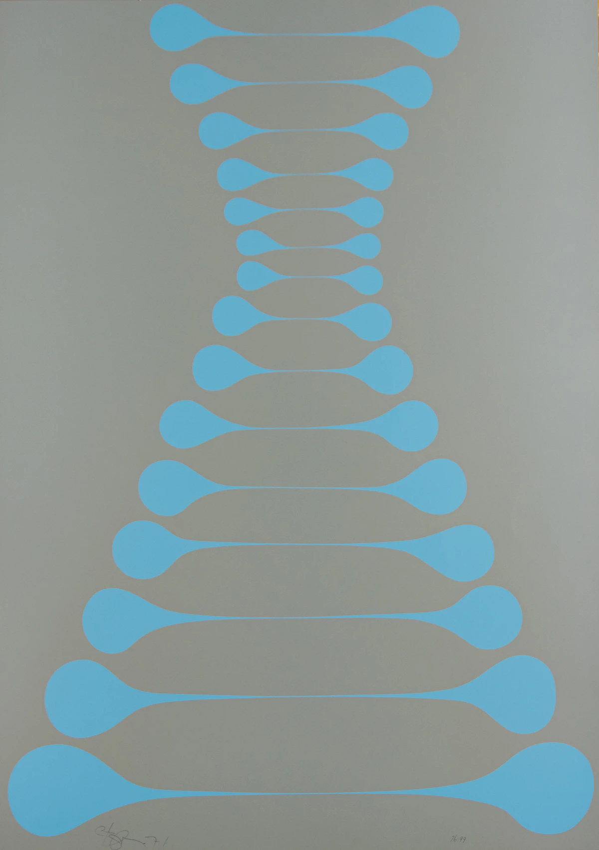 Harold Barling Town, Stretch (Blue on Grey), colour serigraph, 1971