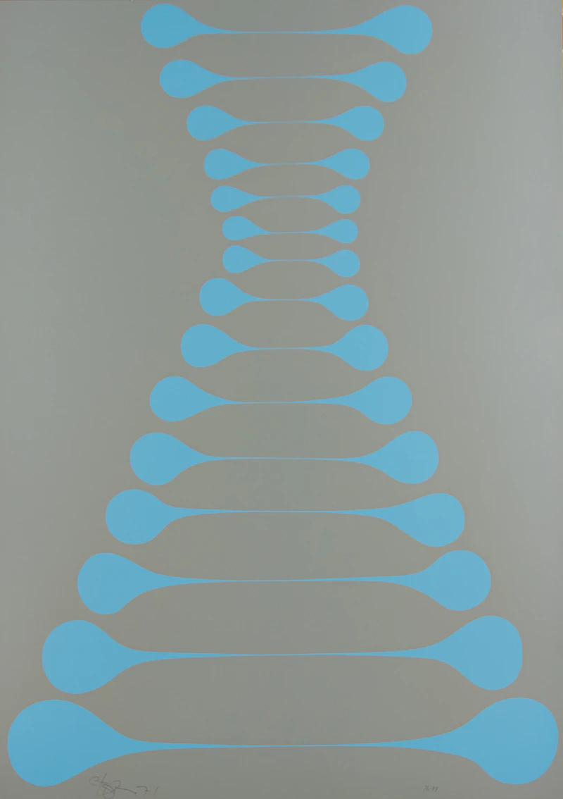 Stretch (Blue on Grey) by Harold Barling Town