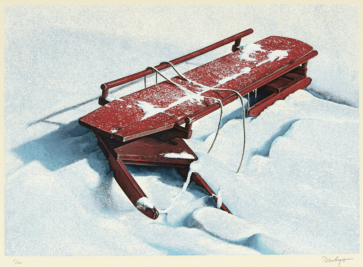 Kenneth Danby, The Bobsled, colour serigraph, 1971