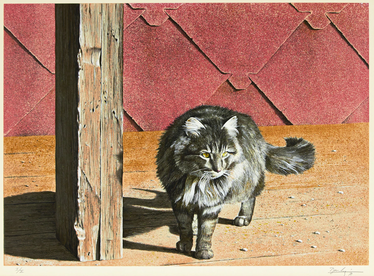 Kenneth Danby, The Prowler, colour serigraph, 1970