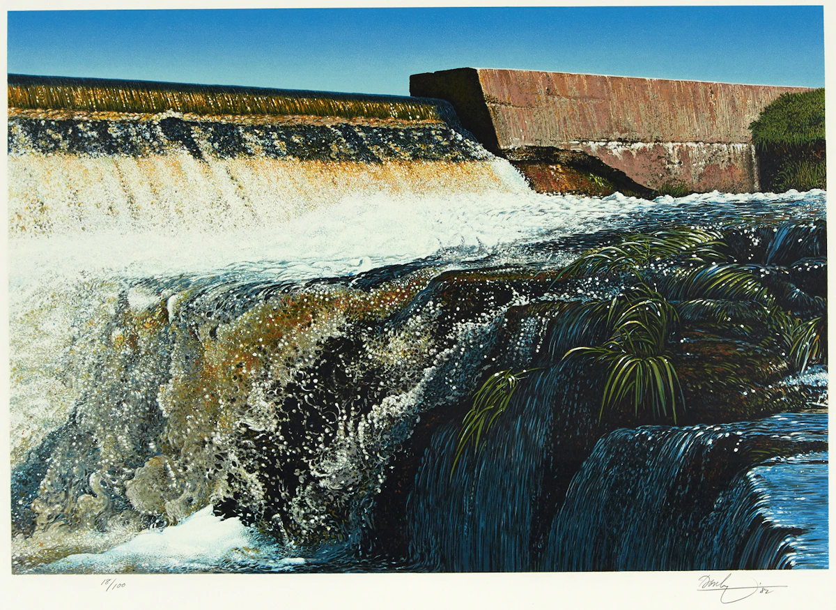 Kenneth Danby, Below the Dam, colour serigraph, 1982