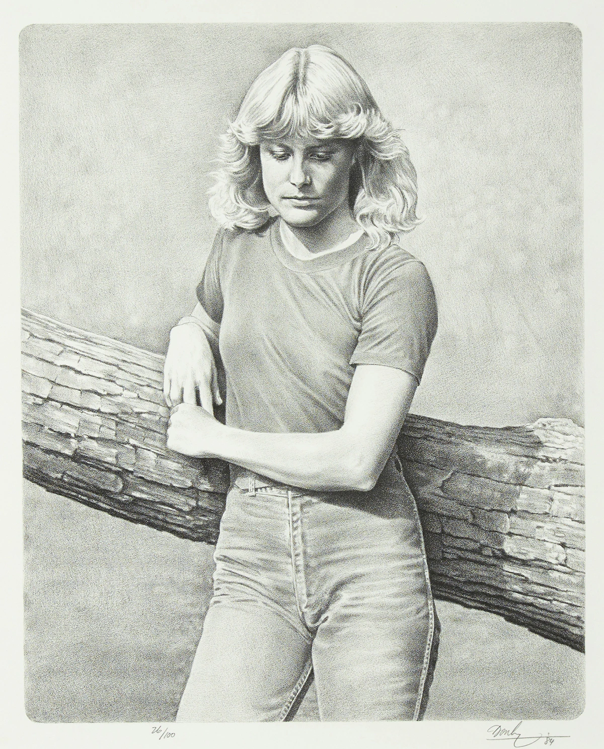 Kenneth Danby, Interlude, black and white lithograph, 1984