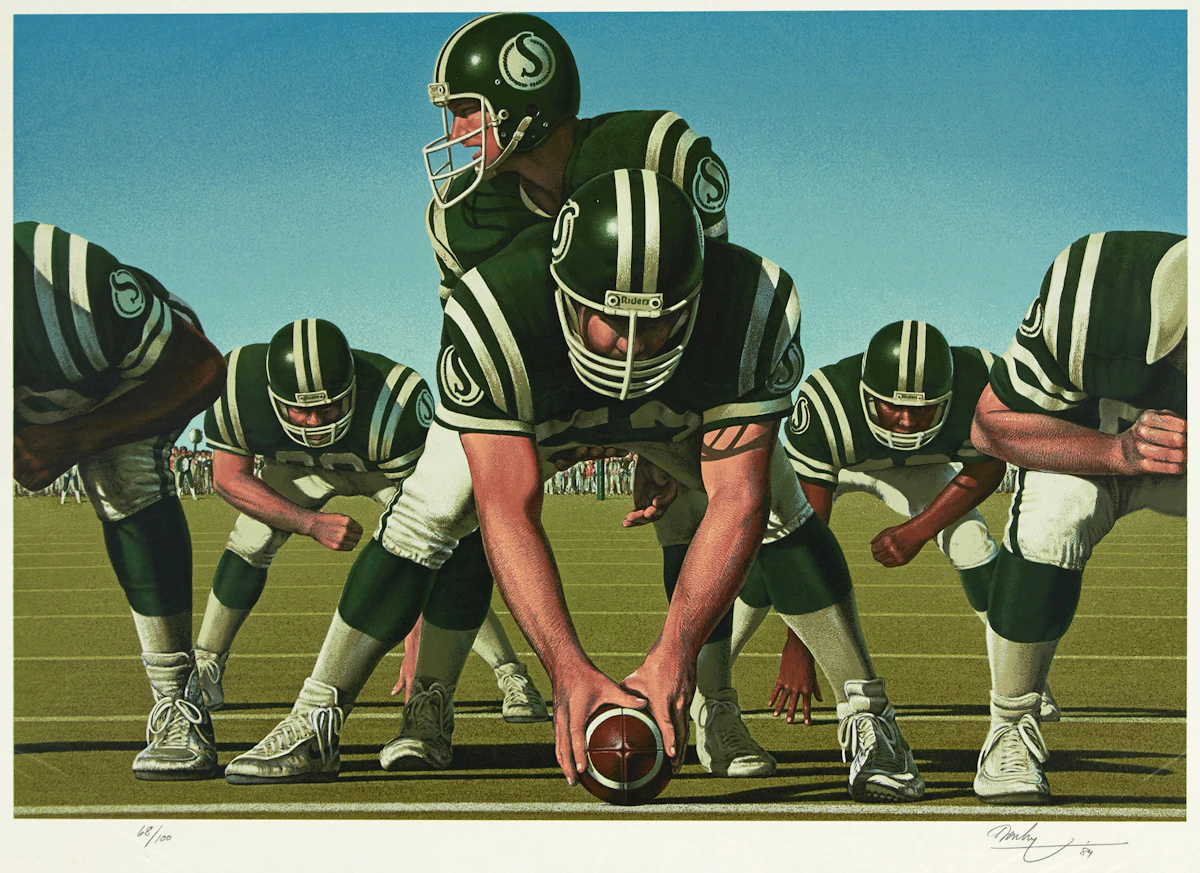 Kenneth Danby, Roughriders, colour serigraph, 1984