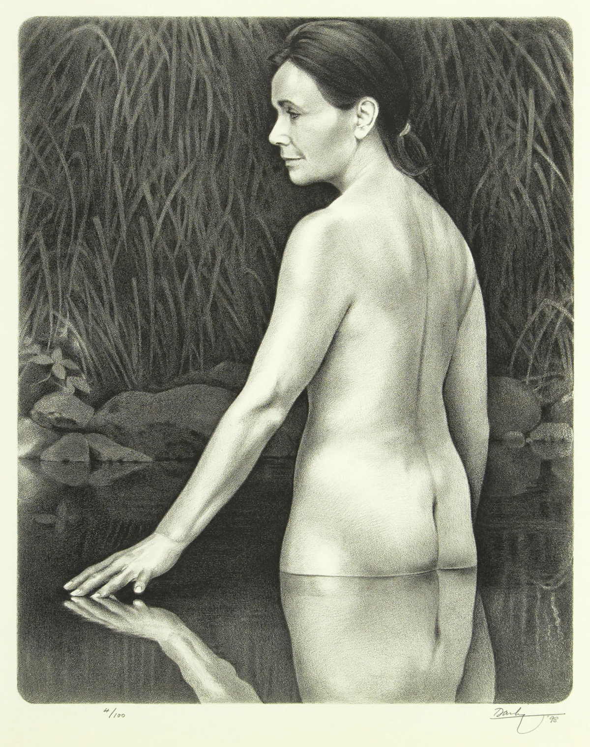 Kenneth Danby, The Spirit Seeker, black and white lithograph, 1998