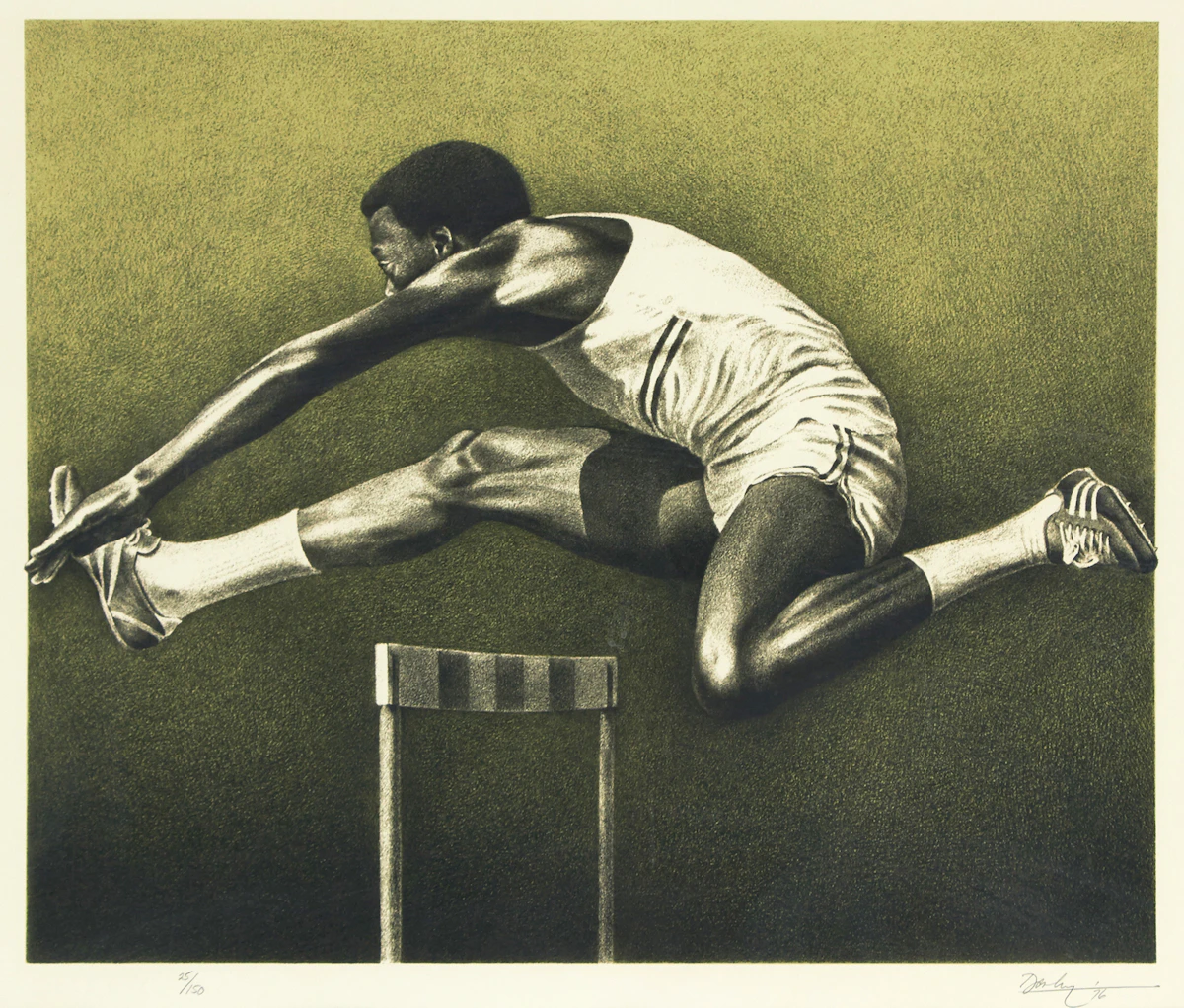 Kenneth Danby, The Hurdler, serigraph, 1976