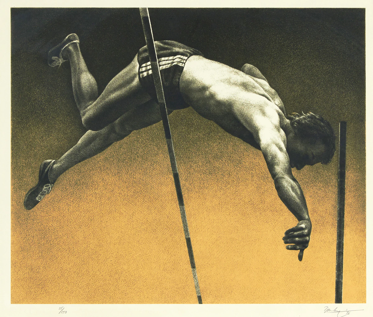 Kenneth Danby, The Vaulter, colour serigraph, 1976