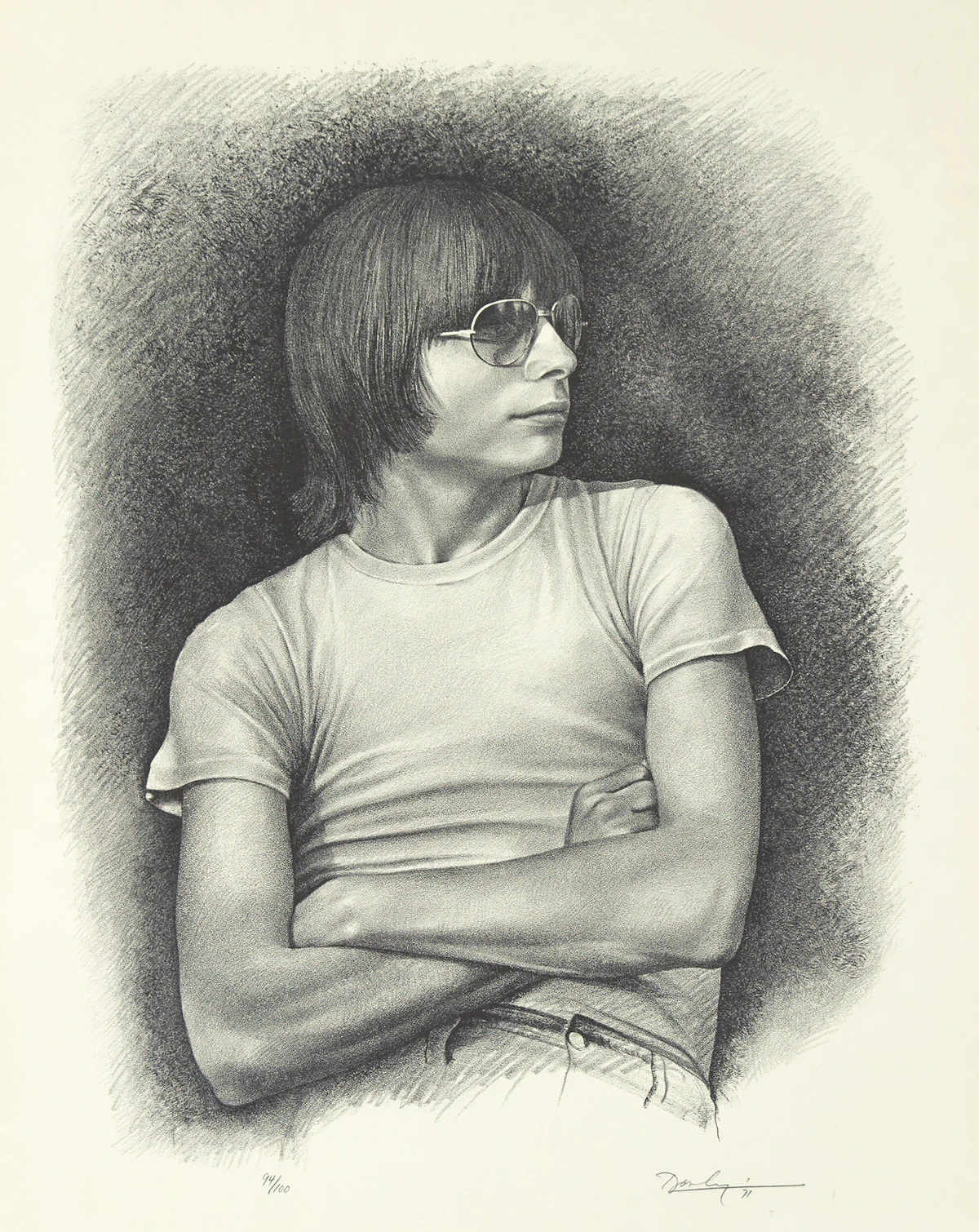 Kenneth Danby, Robert, black and white lithograph, 1971