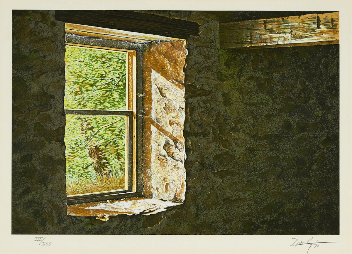 Kenneth Danby, Mill Window, colour serigraph, 1970