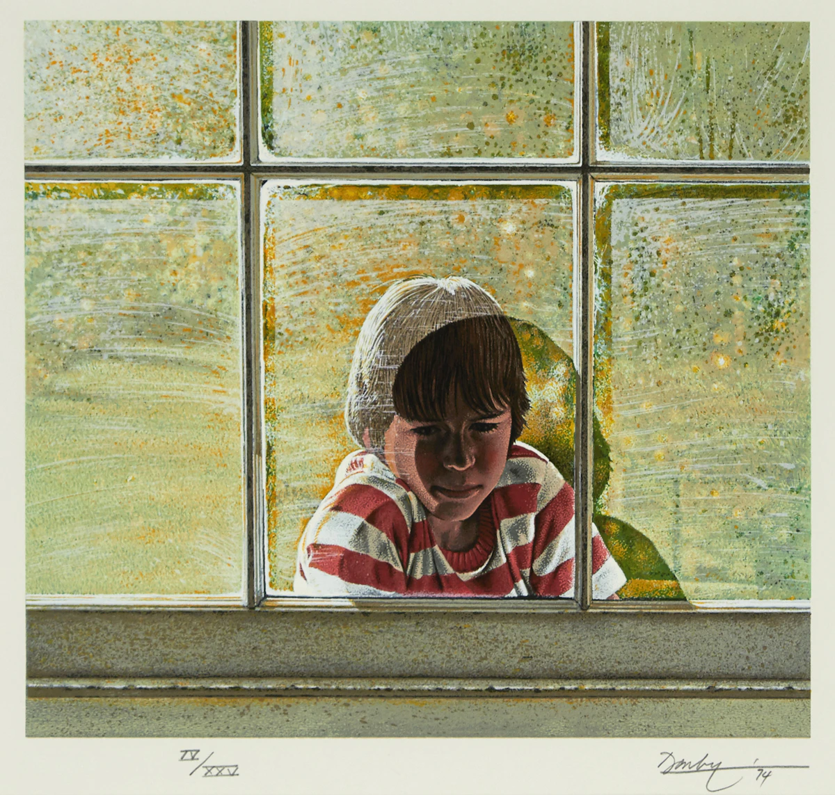 Kenneth Danby, Looking In, colour serigraph, 1974
