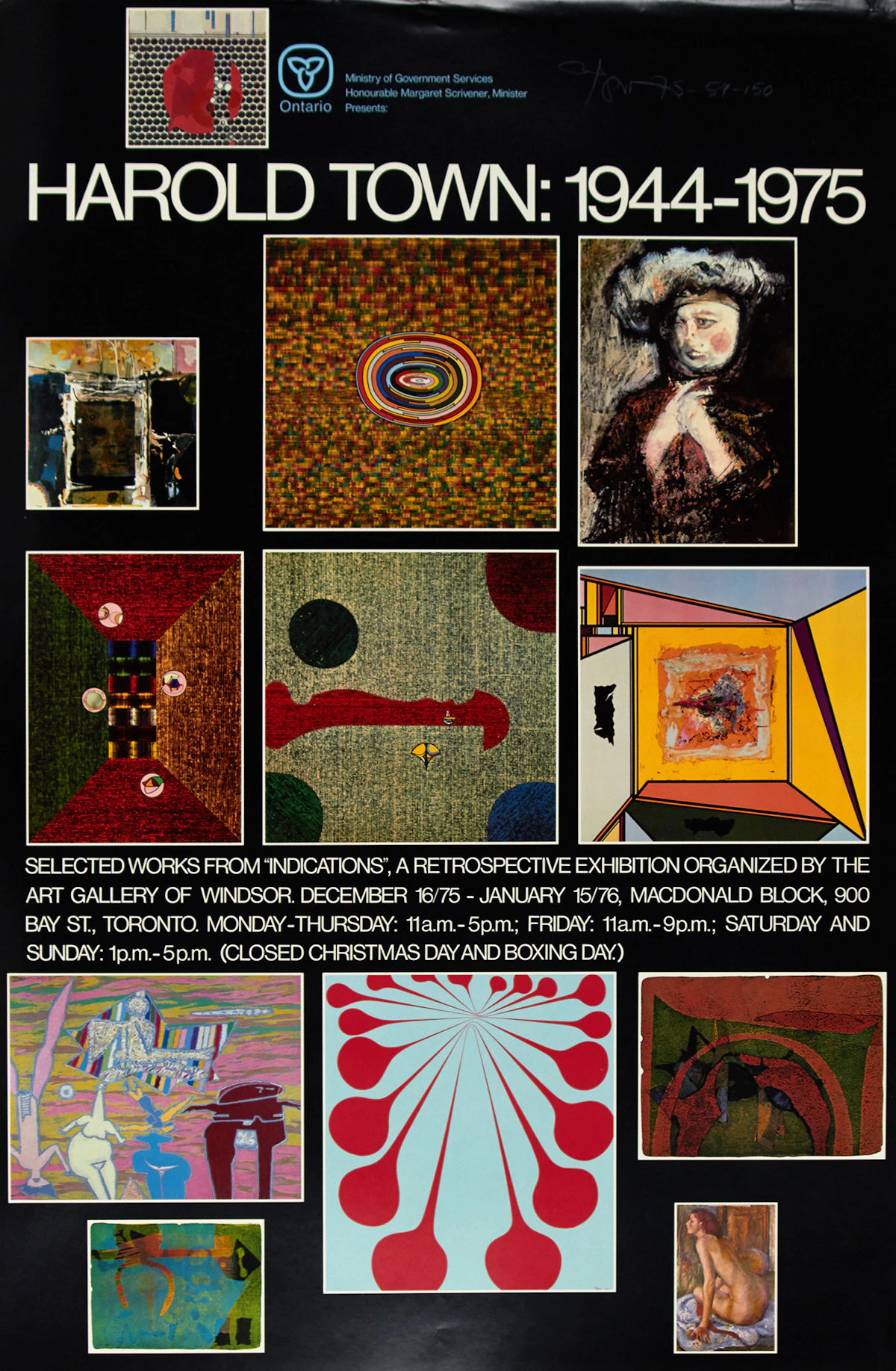 Harold Barling Town, Harold Town: 1944-1975 (Ministry of Government Services); In Praise of Hands (Benson & Hedges Salutes the First Crafts Exhibition), pair of posters