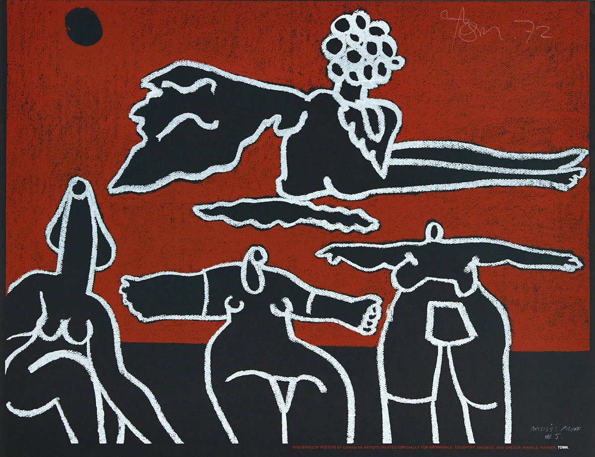 Harold Barling Town, Untitled (”Created Especially For Browndale”); Florence Vale: Recent Drawings & Collage, pair of posters