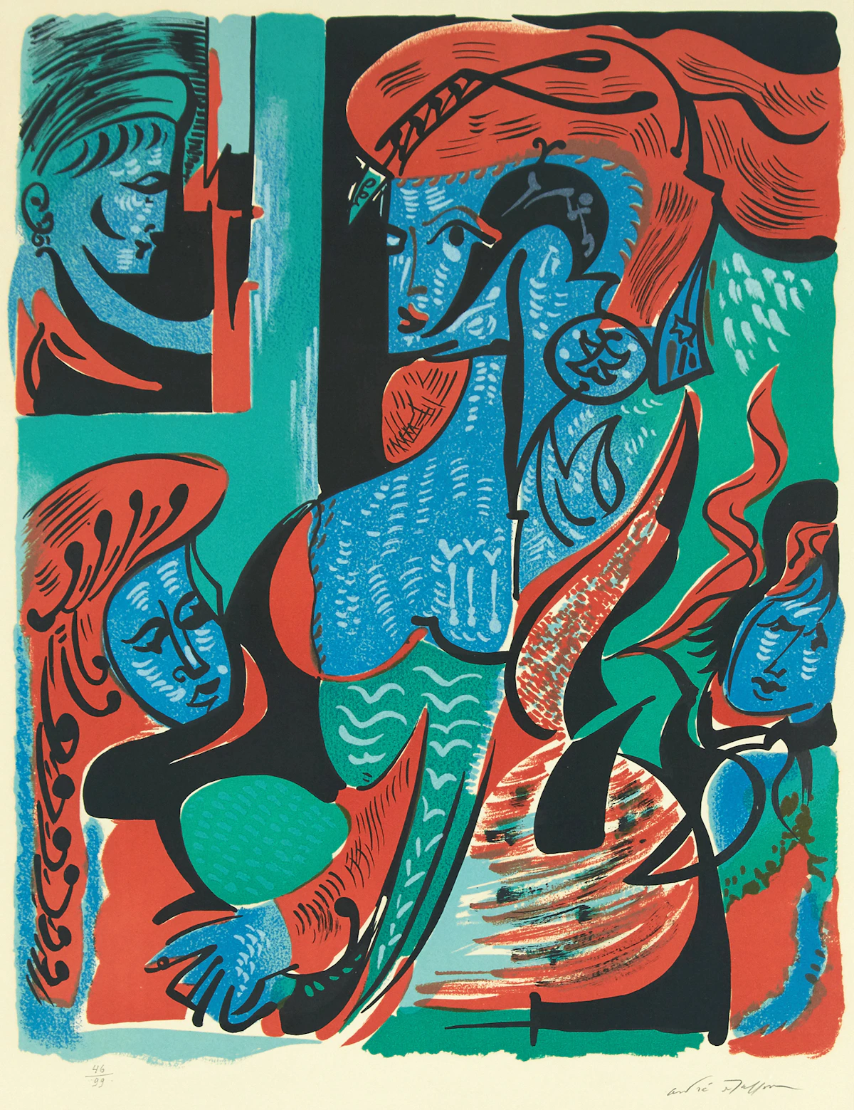 André Masson, Quatre dames, lithograph